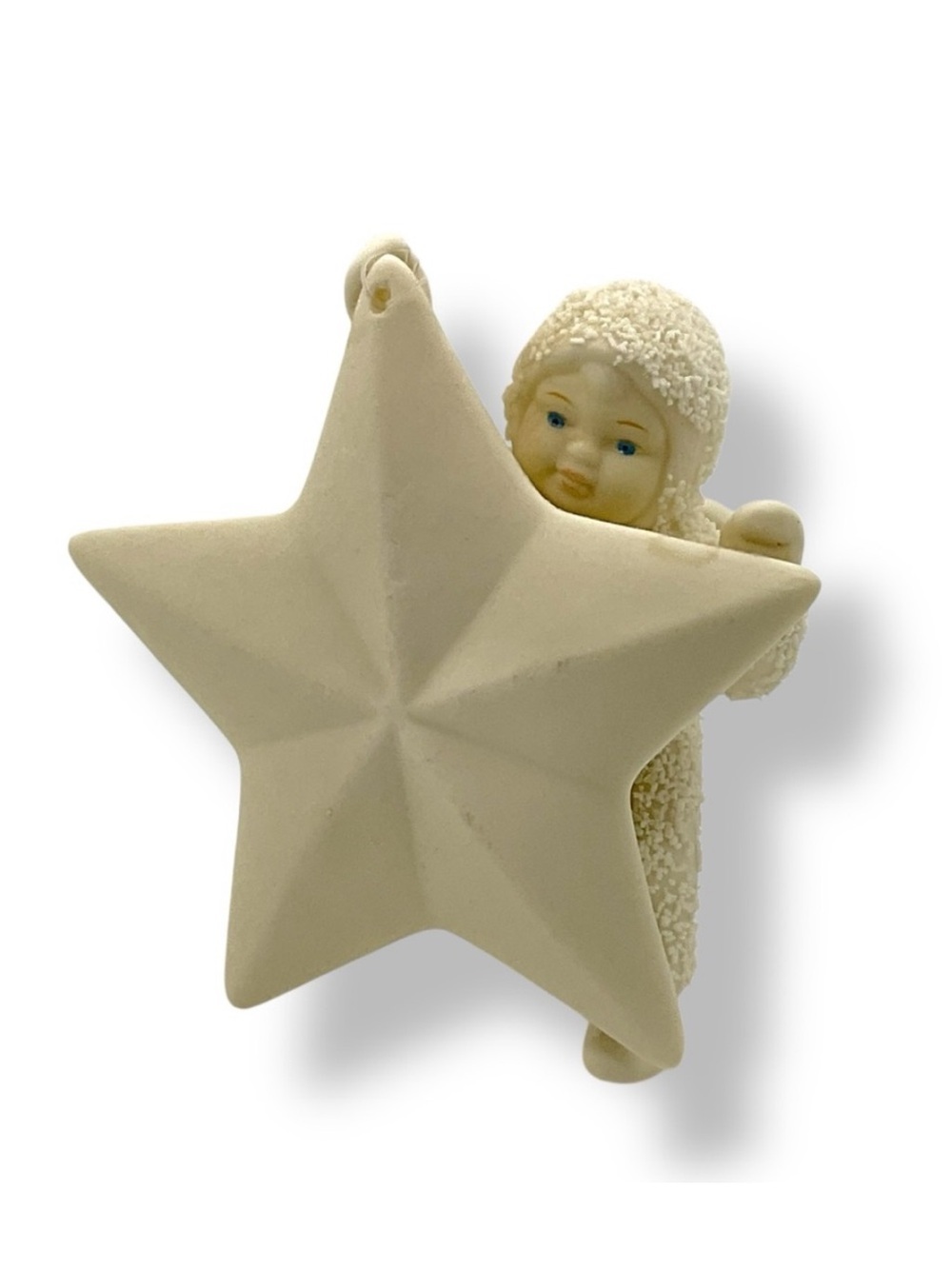 Dept 56 Ornament Snowbabies Star Bright 3.5” Bisque Ceramic Angel Decoration